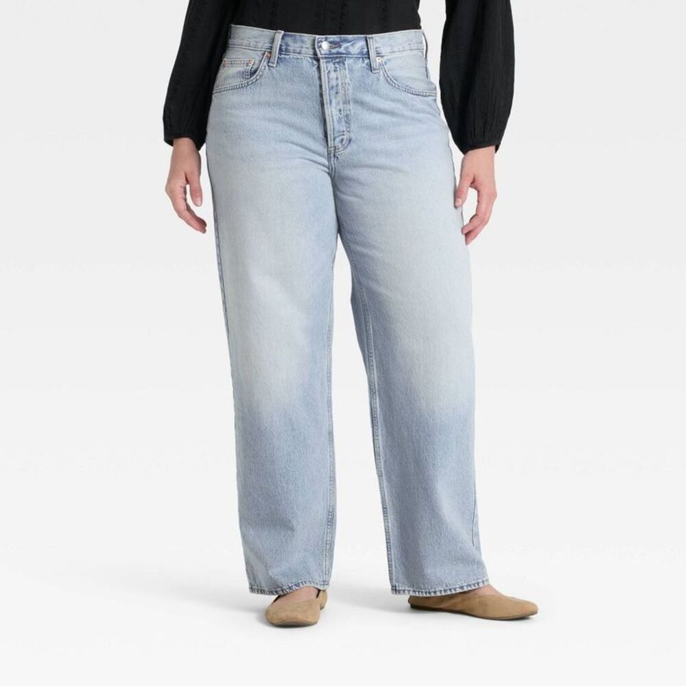 Open Box - Universal Thread - Women's Mid-Rise 90's Baggy Jeans - Uni Light Wash - Picture 4 of 4